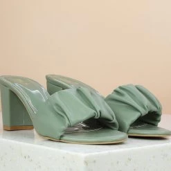 Inc.5 BLOCK HEEL MULE - GREEN