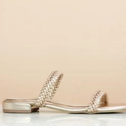 Inc.5 SALE WOVEN CASUAL MULE FLAT-ROSE GOLD