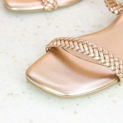 Inc.5 SALE WOVEN CASUAL MULE FLAT-ROSE GOLD