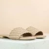 Inc.5 WOVEN FLAT MULE-BEIGE