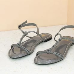 Inc.5 PATTENT FLAT SANDAL-GREY SALE