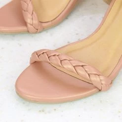 Inc.5 BLOCK HEEL WOVEN SANDAL - PEACH