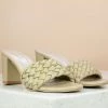 Inc.5 BLOCK HEEL WOVEN MULE - BEIGE Mules