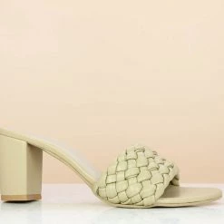 Inc.5 BLOCK HEEL WOVEN MULE - BEIGE Mules