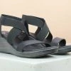 Inc.5 STRAPY VEDGE HEEL SANDAL - BLACK 1 Inc.5 STRAPY VEDGE HEEL SANDAL - BLACK
