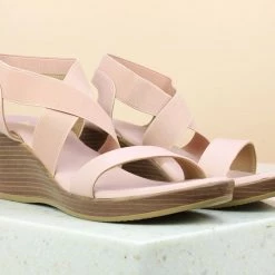 Inc.5 STRAPY VEDGE HEEL SANDAL - PEACH