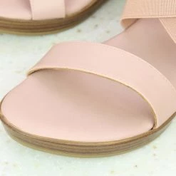 Inc.5 STRAPY VEDGE HEEL SANDAL - PEACH 7 Inc.5 STRAPY VEDGE HEEL SANDAL - PEACH