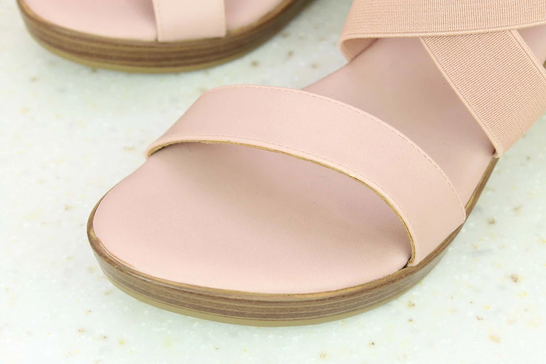 Inc.5 STRAPY VEDGE HEEL SANDAL - PEACH 4 Inc.5 STRAPY VEDGE HEEL SANDAL - PEACH