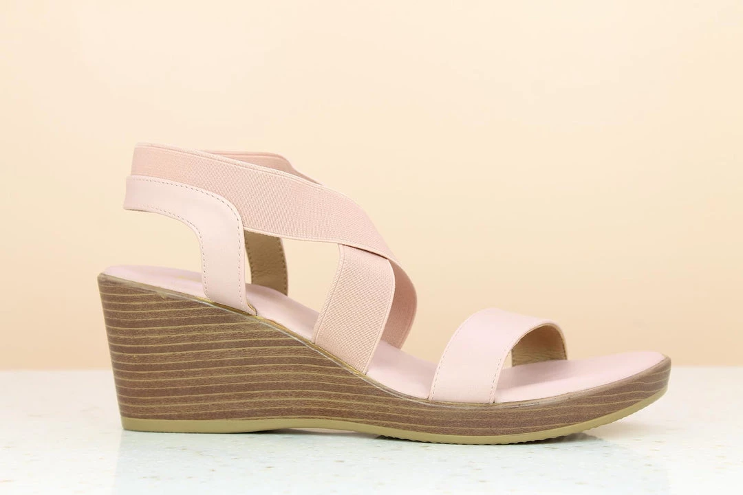Inc.5 STRAPY VEDGE HEEL SANDAL - PEACH 5 Inc.5 STRAPY VEDGE HEEL SANDAL - PEACH