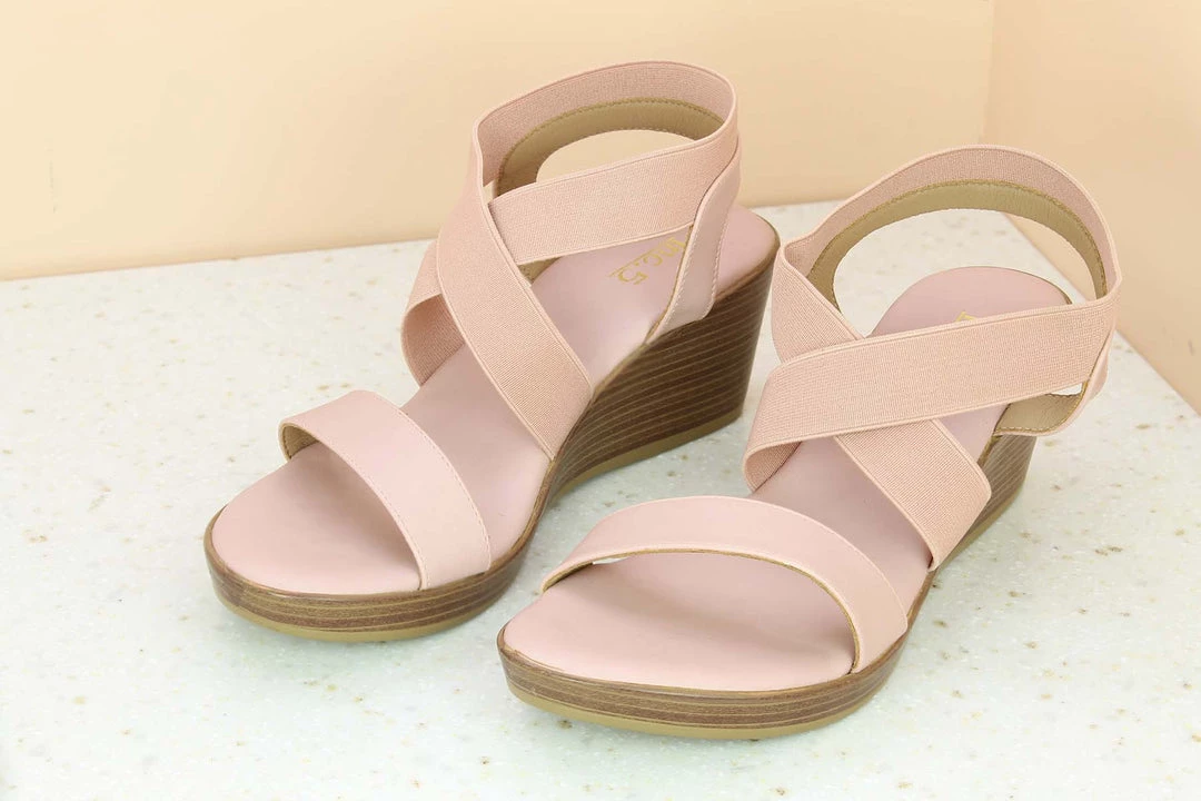 Inc.5 STRAPY VEDGE HEEL SANDAL - PEACH 6 Inc.5 STRAPY VEDGE HEEL SANDAL - PEACH