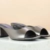 Inc.5 BLOCK HEEL MULE - GUN METAL 1 Inc.5 BLOCK HEEL MULE - GUN METAL