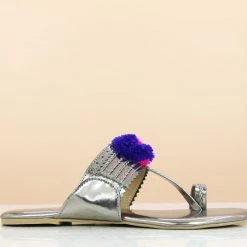 Inc.5 SALE FLAT KOLHAPURI - GUN METAL