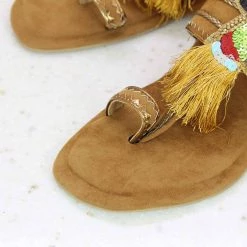 Inc.5 FLAT KOLHAPURI - TAN SALE