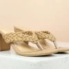 Inc.5 WOVEN BLOCK HEEL THONG