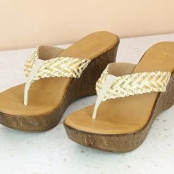 Inc.5 WOVEN PLATFORM THONG