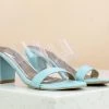 Inc.5 BLOCK HEEL TRANSPARENT MULES