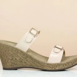 Inc.5 SALE DOUBLE STRAP PATTENT PLATFORM MULE