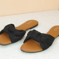 Inc.5 KNOTTED SUEDE FLAT MULES