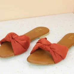 Inc.5 SALE KNOTTED SUEDE FLAT MULES