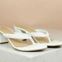 Inc.5 SALE BLOCK HEEL WOVEN THONG