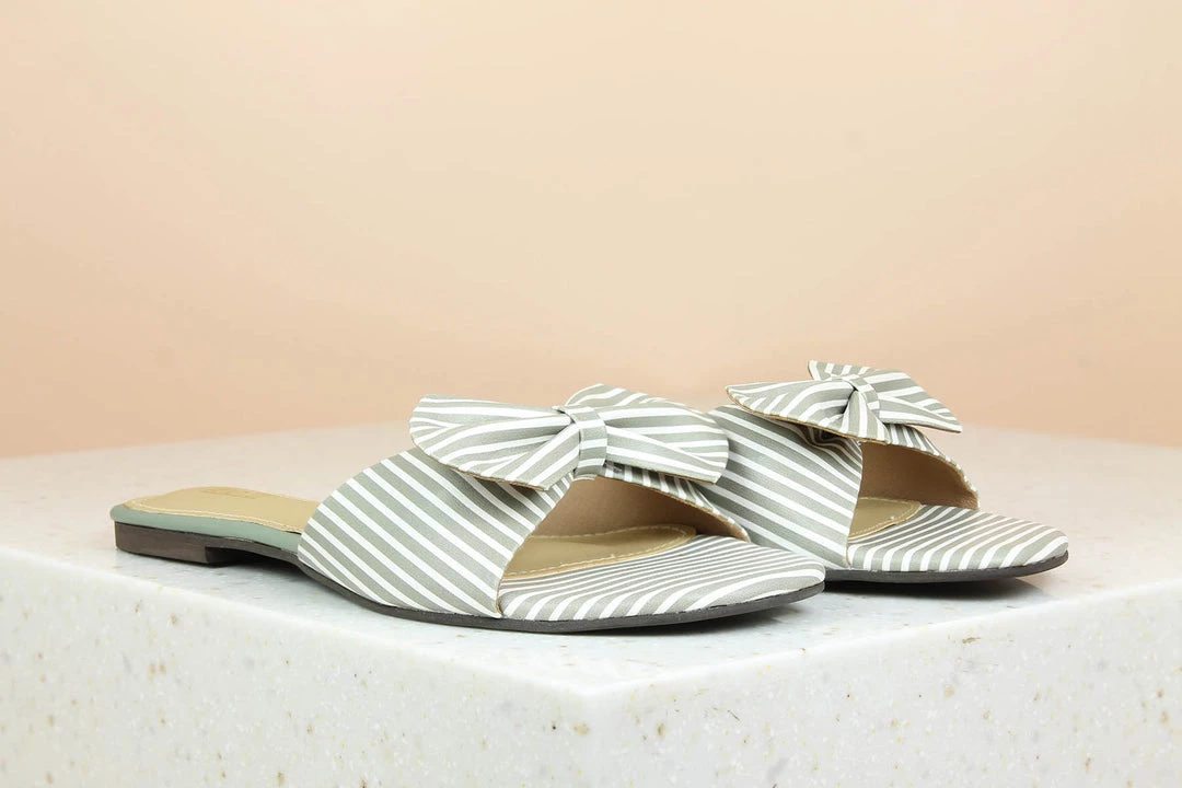 Inc.5 SALE TIE BOW FLAT MULES 3 Inc.5 SALE TIE BOW FLAT MULES