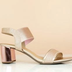 Inc.5 BLOCK HEEL METALLIC SANDAL