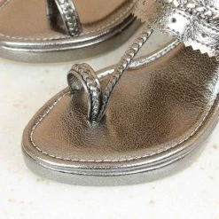 Inc.5 SALE VEDGE HEEL METALLIC KOLHAPURI