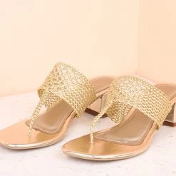 Inc.5 BLOCK HEEL WOVEN THONG