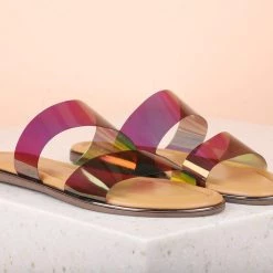 Inc.5 TRANSPARENT DOUBLE STRAP-GUN METAL SALE