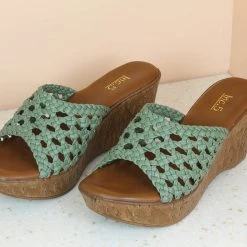 Inc.5 WOVEN PLATFORM MULES
