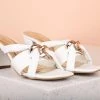 Inc.5 BLOCK HEEL MULES-WHITE