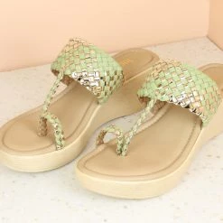 Inc.5 VEDGE HEEL WOVEN KOLHAPURI SALE