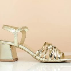 Inc.5 SALE BLOCK HEEL METALLIC SANDAL