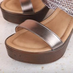 Inc.5 Inc5 WOVEN BLOCK HEEL-GUN METAL