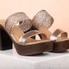 Inc.5 WOVEN BLOCK HEEL-ROSE GOLD Inc5