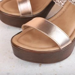 Inc.5 WOVEN BLOCK HEEL-ROSE GOLD Inc5