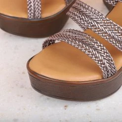 Inc.5 Inc5 WOVEN BLOCK HEEL-GUN METAL