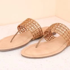 Inc.5 FLAT THONG-ANTIQUE GOLD