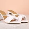 Inc.5 SALE BLOCK HEEL MULES-WHITE