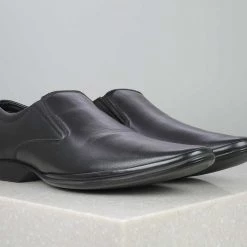 PRIVO By Inc5 NATURAL GRAIN LEATHER SLIPPON-BLACK MEN