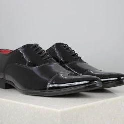 PRIVO By Inc5 MEN PATENT DERBY FORMAL LACE-UP-BLACK