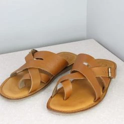 PRIVO By Inc5 MEN FRONT BUCKLE THONG -TAN