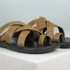 PRIVO By Inc5 MEN LEATHER CROSS STRAP ONE TOE -SLIPPER