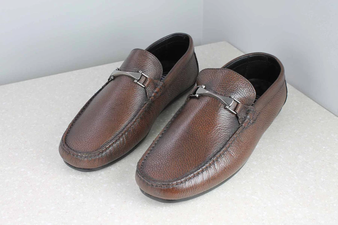 PRIVO By Inc5 MEN LONG VAMP TRIM MOCCASIN-BROWN 5 PRIVO By Inc5 MEN LONG VAMP TRIM MOCCASIN-BROWN