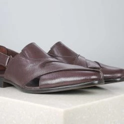 PRIVO By Inc5 MEN POINTED TOE VELCRO SANDAL-CHERRY