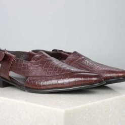 PRIVO By Inc5 MEN POINTED TOE CROCO SANDAL-CHERRY