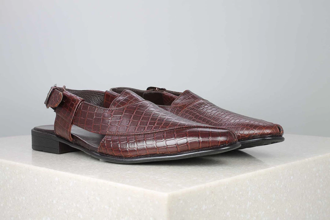 PRIVO By Inc5 MEN POINTED TOE CROCO SANDAL-CHERRY 3 PRIVO By Inc5 MEN POINTED TOE CROCO SANDAL-CHERRY