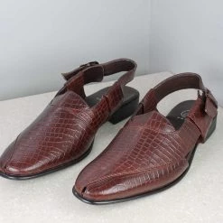 PRIVO By Inc5 MEN POINTED TOE CROCO SANDAL-CHERRY 9 PRIVO By Inc5 MEN POINTED TOE CROCO SANDAL-CHERRY