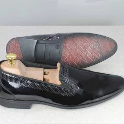 PRIVO By Inc5 PATENT FORMALS PU SHOES-BLACK MEN