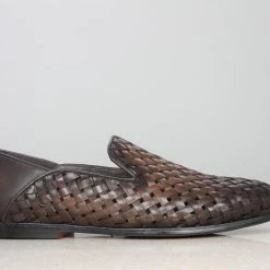 ATESBER By Inc5 MEN INTERLACE SHOES-BROWN